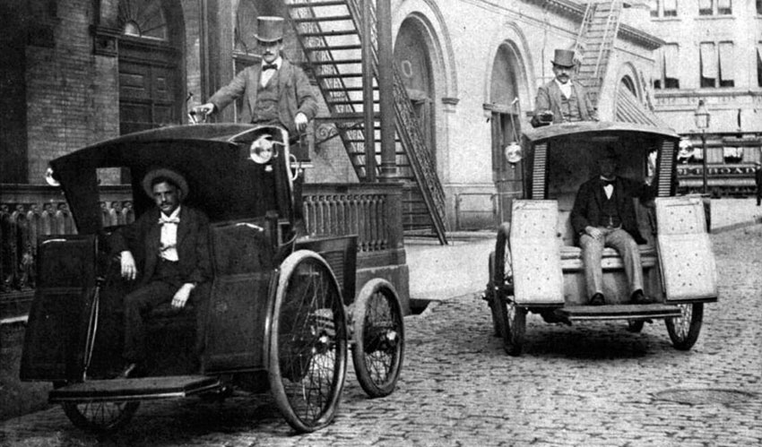 1898 год электро такси.