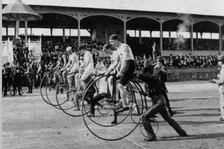 Нью Йорк старт спортсменов 1890-е годы. 