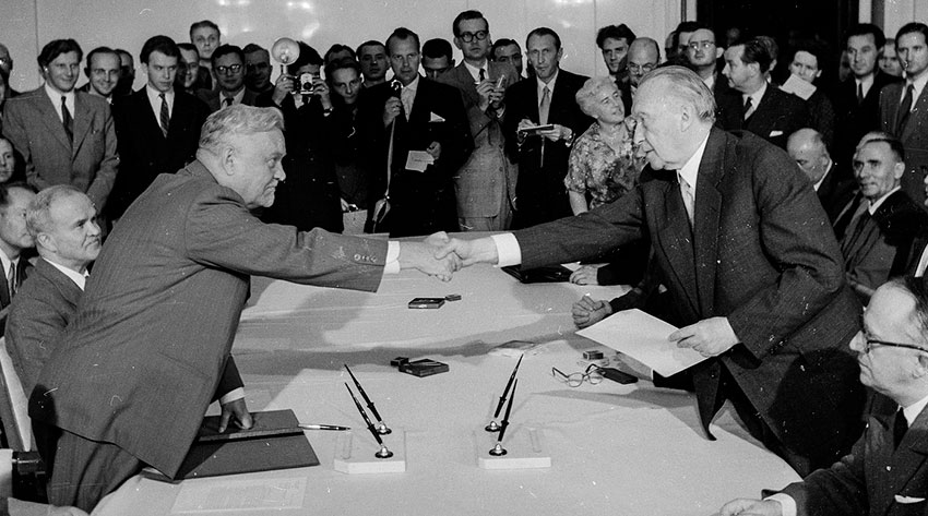 Мирный договор СССР и Германии 25 января 1955 год.