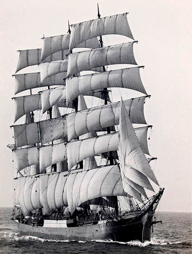 Последнее торговое парусное судно "Pamir", 1949 год.