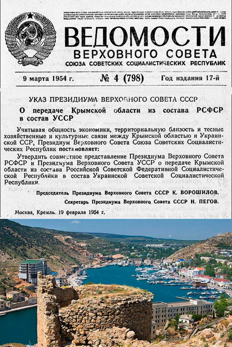 Указ Президиума ВС СССР о передаче Крымской области из...