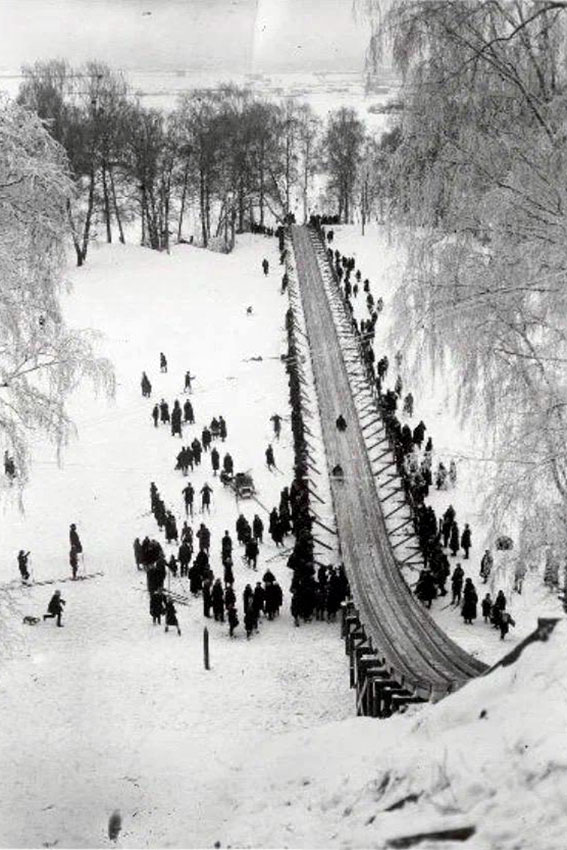 Катание на Воробьевых горах, 1959 год.