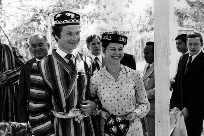 С визитом в колхозе Ленинизм под Ташкентом, 1978  Король Швеции...