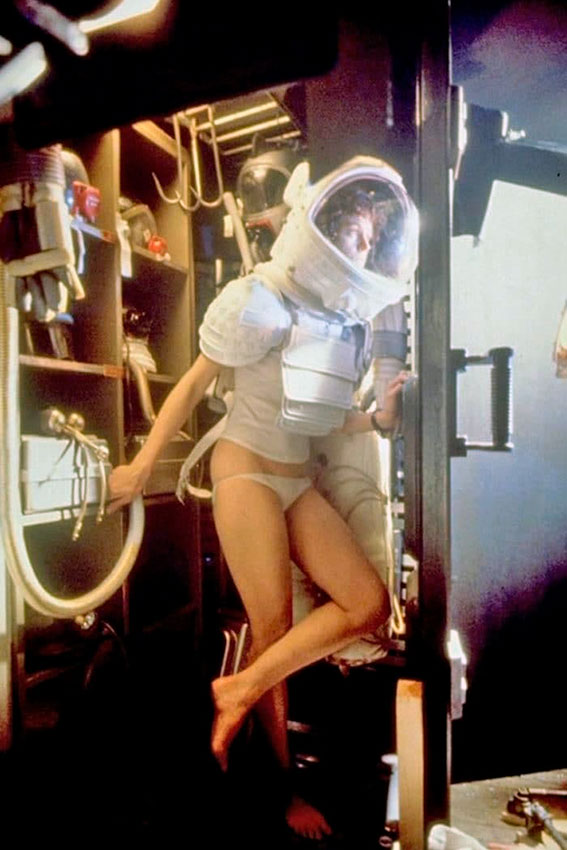 Сигурни Уивер во время съемок фильма Alien, США, 1978 год.
