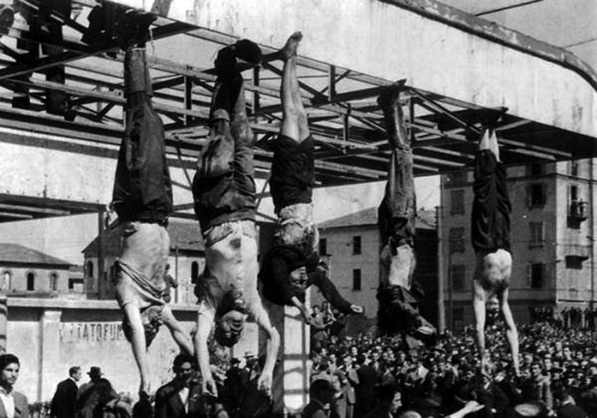Казнены итальянский диктатор Бенито Муссолини и его любовница Клара Петаччи Казнены итальянский диктатор Бенито Муссолини и его любовница Клара Петаччи