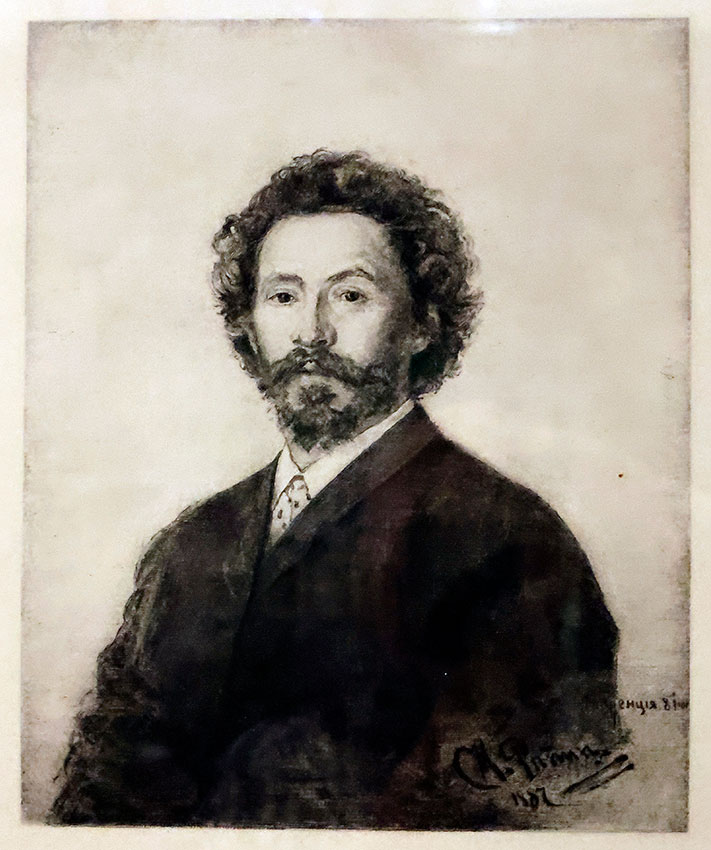 С картины И.Е. Репина «Автопортрет» (1887, Третьяковская галерея)...